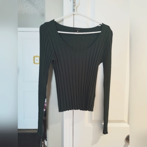 Long Sleeve Forest Green Dynamite Top M - Picture 1 of 3